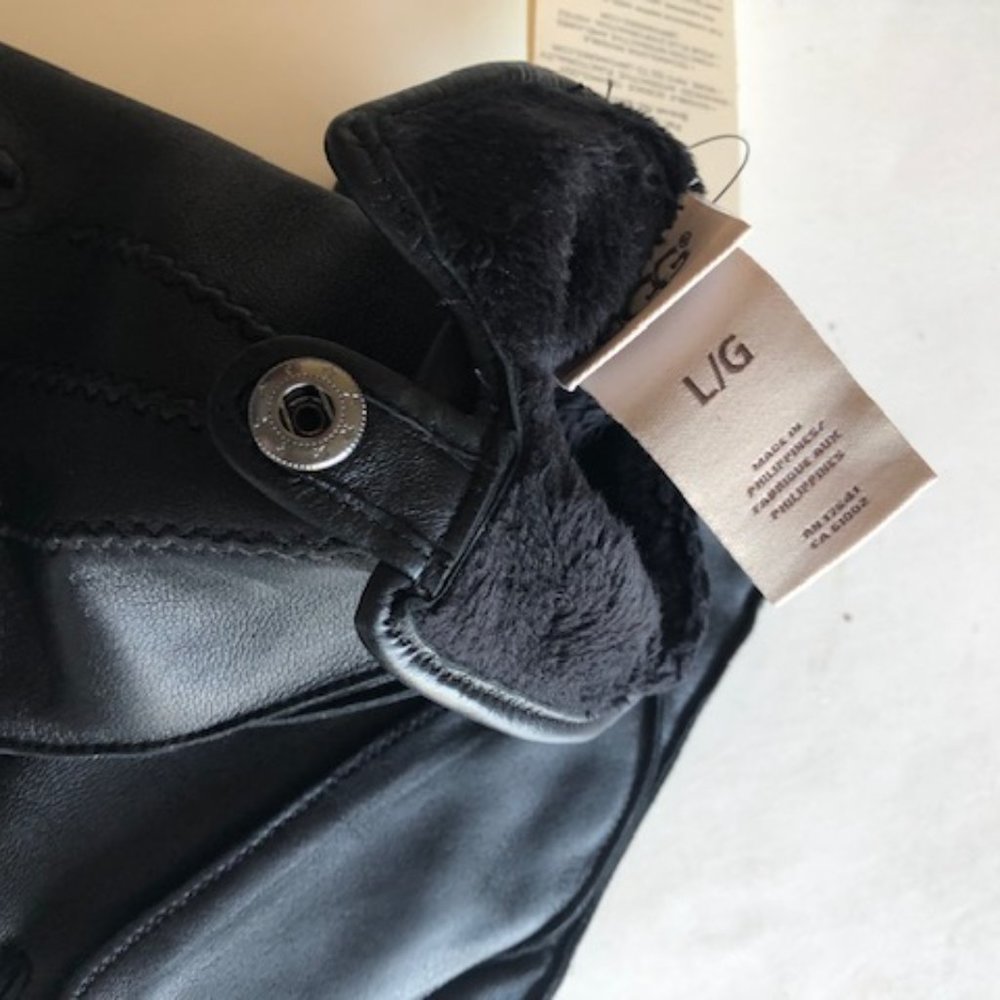 Ugg Men's Leather Smart Black Gloves. Large. XL - Picture 5 of 6